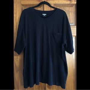 KING SIZE • 3XL “big” solid black v neck t-shirt